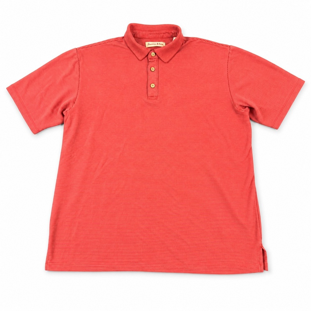 Jamaica Jaxx Polo Shirt Mens Large Coral Pink Modal Blend Textured Knit